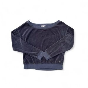 Juicy Couture Dark Grey Velvet Crew Neck Sweater
